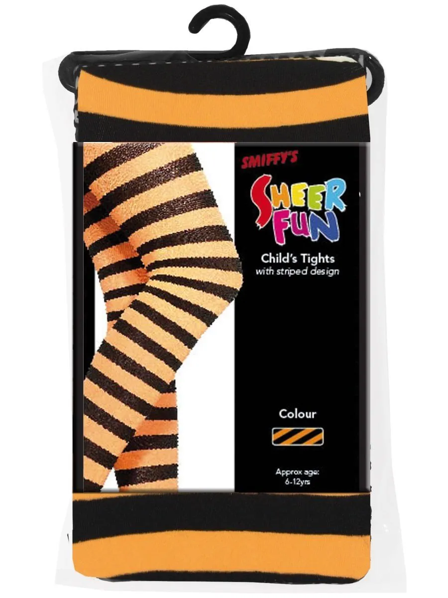 Tights Striped, Orange & Black