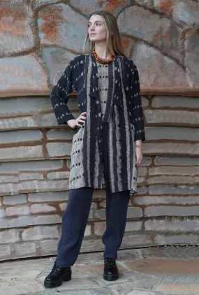 Travel Jacket in Basketweave Printed Silk