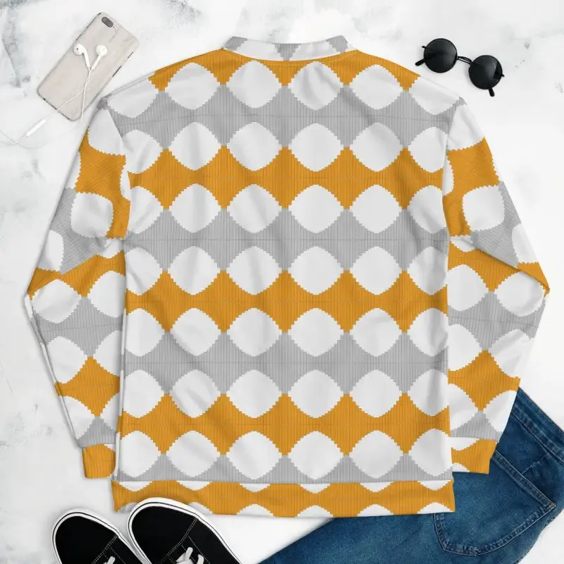 Vibrant Yellow Pattern Unisex Bomber Jacket