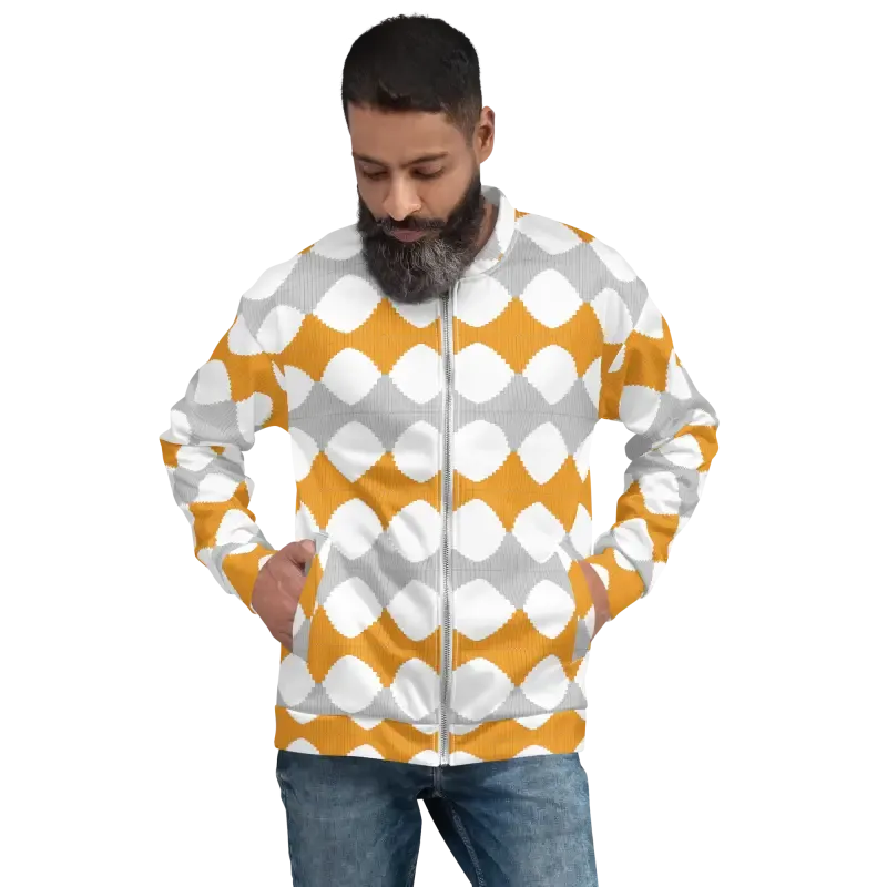 Vibrant Yellow Pattern Unisex Bomber Jacket