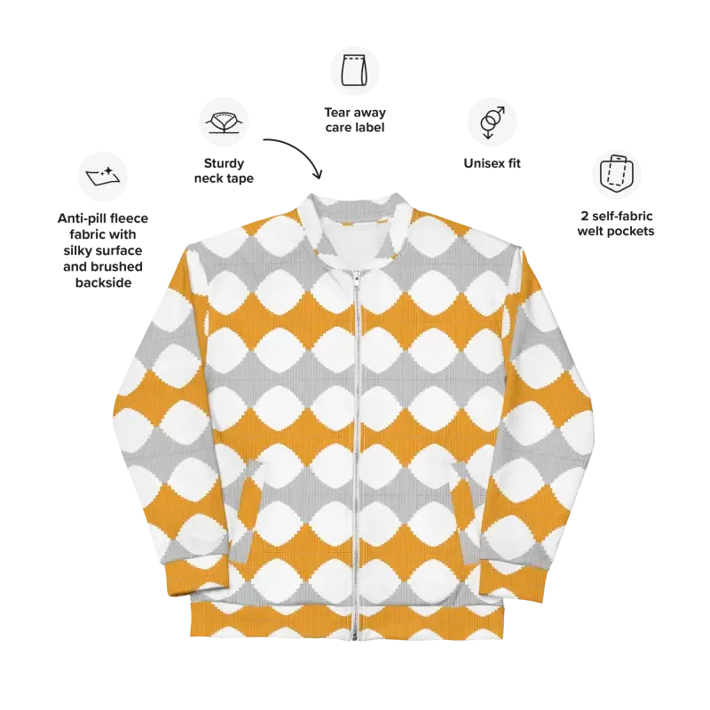 Vibrant Yellow Pattern Unisex Bomber Jacket
