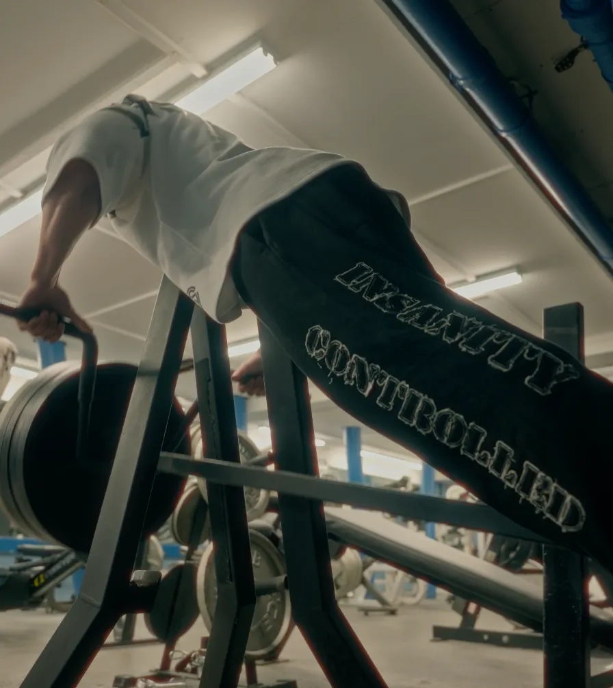 White on Black Heavyweight Distressed Sweatpants
