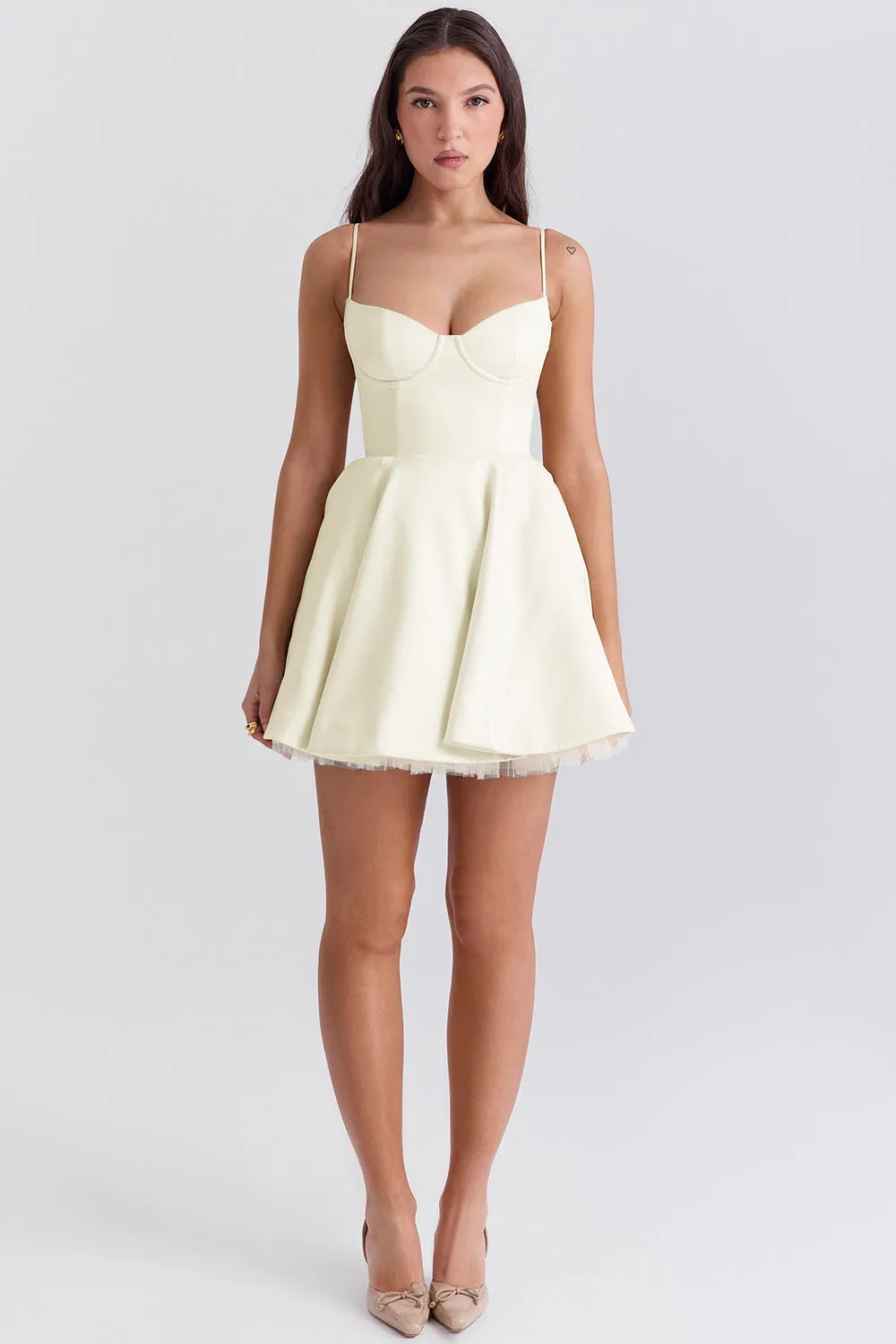 Women's Fashion Sweet Waist Slimming Spaghetti Strap Puffy Dress