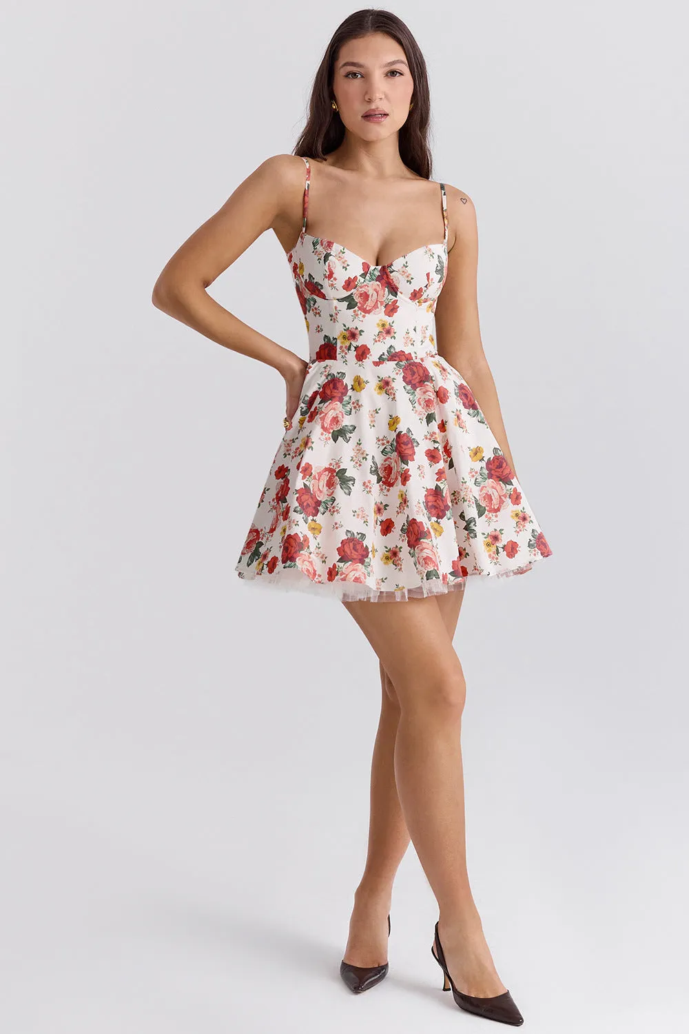 Women's Fashion Sweet Waist Slimming Spaghetti Strap Puffy Dress