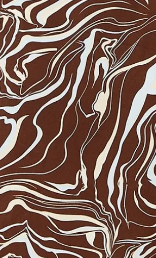 Women's Mini Dress with Long Sleeves and Tie Waist in Brown - Stylish Scribble Print by Liquorish