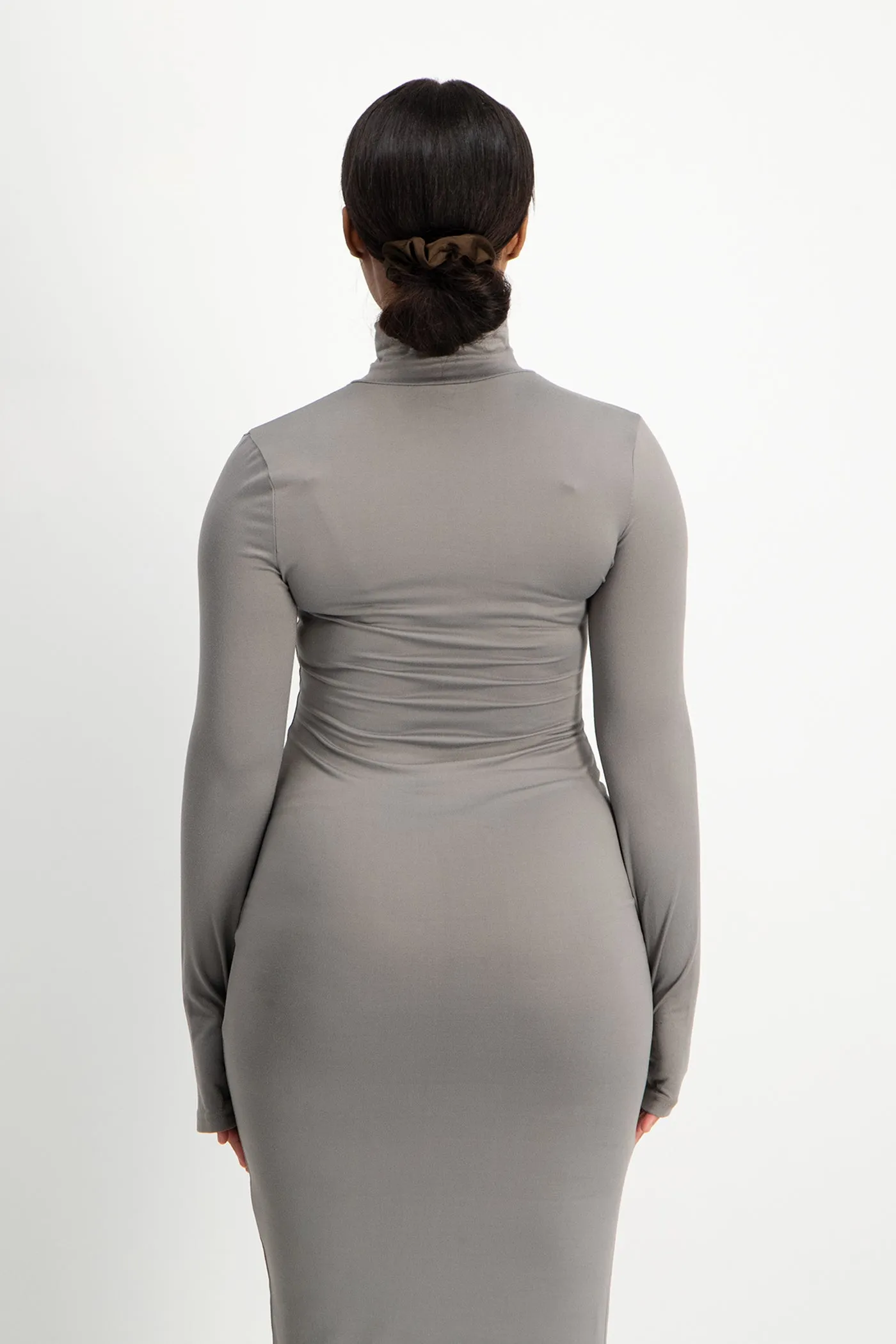 Yolanda Poloneck Bodycon Dress - Grey